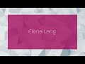 Elena Lang - appearance