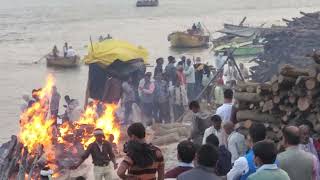 Funeral pyre on the Ganges