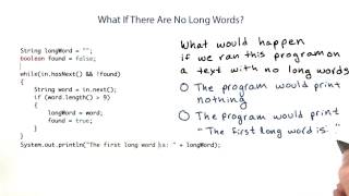 What If There Are No Long Words? - Intro to Java Programming