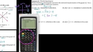 HA2 1.2.1 Writing transformations of functions:  Translations \u0026 Reflections