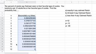 Using BinomDist in Google Sheets