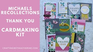 10 Cards | 1 Card Kit Michaels Thank you Card Making kit by Recollections