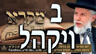 הרב זמיר כהן פרשת ויקהל פקודי ~ תהנו - הרצאה מאלפת