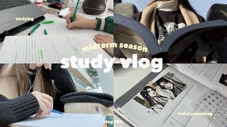 midterm season study vlog •°. *࿐ studying, exams, book shopping, bullet journaling etc.