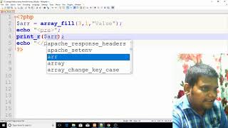 array fill in php