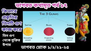 কিভাবে প্রকৃতির তিনটি গুণ কাজ করে।। সত্ত্ব,রজো,তমো গুণ থেকে মুক্তির উপায় ।।ভাগবত কথামৃত পর্ব ১৭