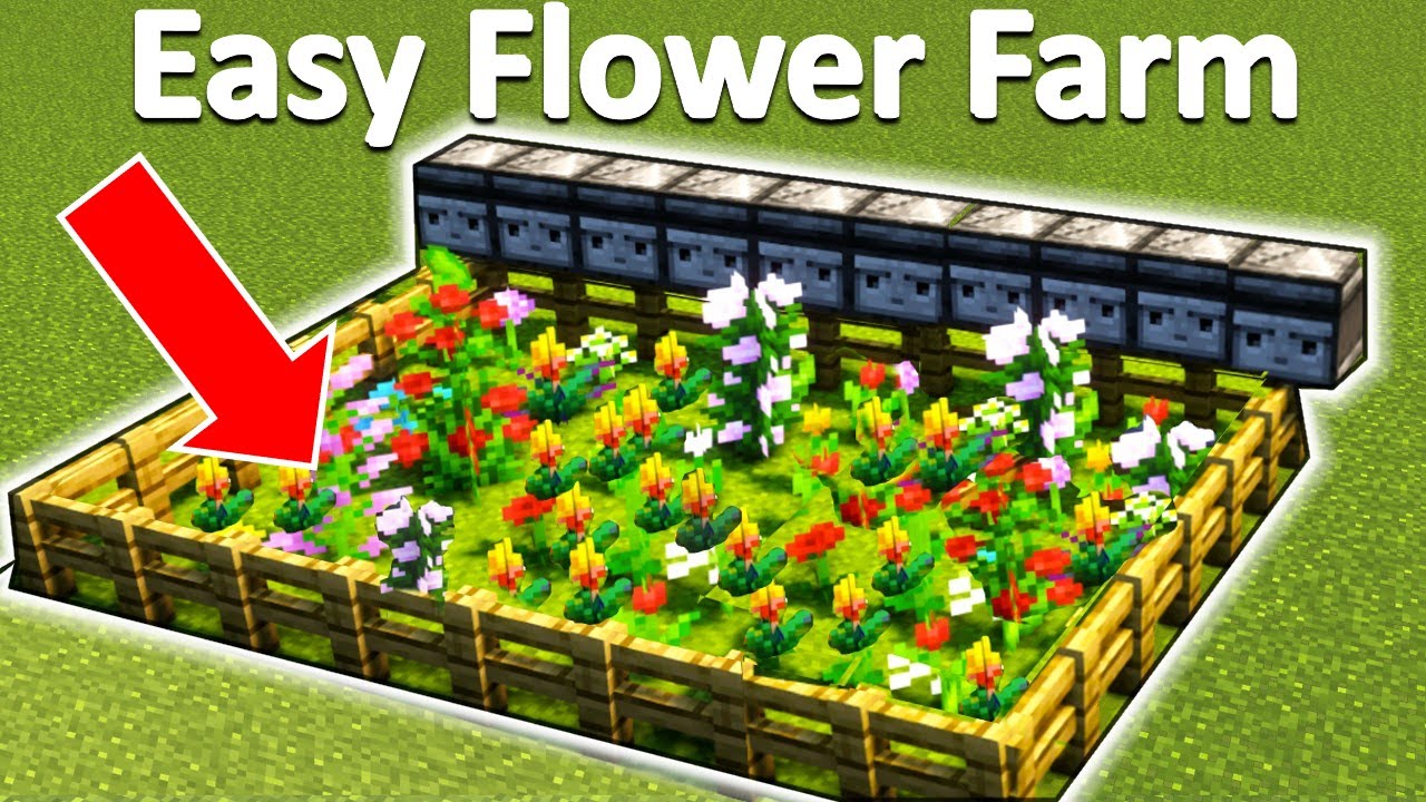 Automatic Flower Farm Minecraft Tutorial Super Easy How To Make A