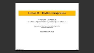 ECE 459 Lecture 34: DevOps, Configuration