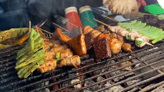 Taiwanese Street Food - BBQ Skewers 3 For $1 Charcoal Grill Barbecue !