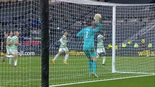 Craig Gordon throws ball at Odsonne Edouard after being chipped with Scottish Cup Final penalty