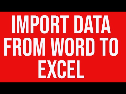Import data from Word to Excel Import data from Word to Excel