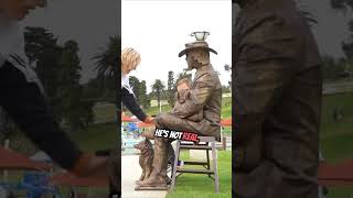 Is he real?! Cowboy statue shocks bystanders in Australia