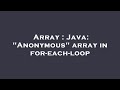 Array : Java: 