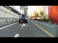 大阪中央環状線で乗用車の横転事故現場