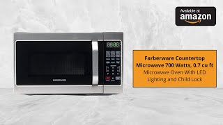 Farberware Countertop Microwave 700W, 0.7 cu ft - Microwave Oven With LED Lighting and Child Lock