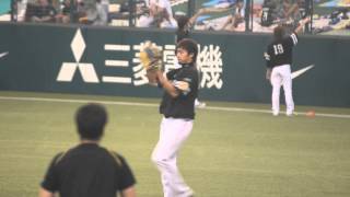 20130814　柳田悠岐キャッチボール