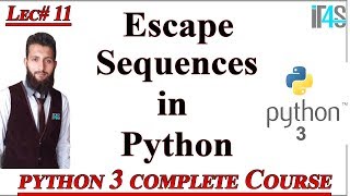 Python Tutorial in Urdu | Hindi | Escape Sequences in Python | Uses of Escape Sequences