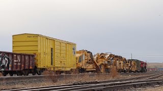 Plasser \u0026 Theurer RM 80-800 Ballast Undercutters Trail on a Westbound Manifest Train!