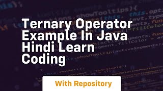 Ternary operator example in java hindi learn coding