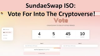 SundaeSwap ISO: Vote For Into The Cryptoverse!