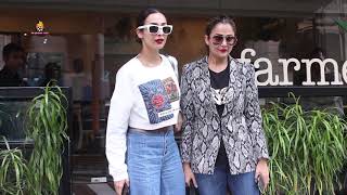 Malaika Arora and sister Amrita Arora spotted farmers Cafe at Bandra