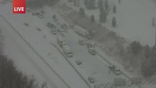 I-96 closed by Alpine Avenue due to pileup involving up to 20 vehicles