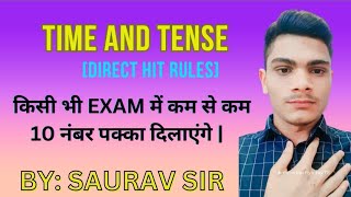 Direct hit rules | Time and tense | एकदम चुटकियों में answer लाए। concept + example | by saurav sir