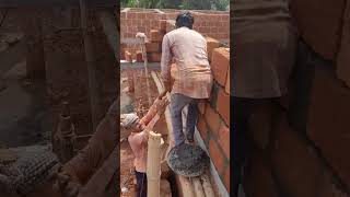 Red stone wall making #short