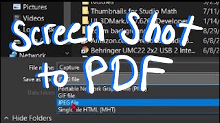 Take screen shot of computer and save as pdf (PC using Snipping Tool)