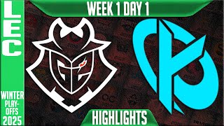 G2 vs KC Highlights | LEC Winter Playoffs BO1 W1D1 2025 | G2 Esports vs Karmine Corp