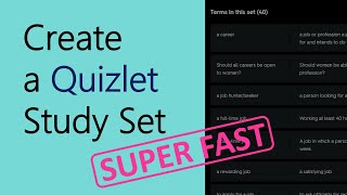 How to Create a Quizlet Study Set Super Fast