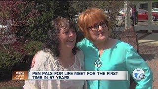 Pen pals for life meet for first time in 57 years