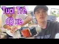 Dán Keo xe sau khi chế bóng đèn  xong cực mệt