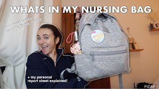 VLOGMAS 17 | What’s in my Nursing Bag! peds nurse necessities, my personal report sheet + packing