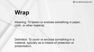 Wrap Meaning