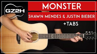 Monster Guitar Tutorial Shawn Mendes Justin Bieber Guitar Lesson |No Capo|