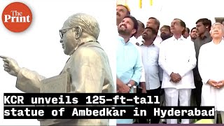 Telangana CM KCR unveils 125-ft-tall statue of Ambedkar in Hyderabad