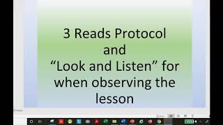 3 Reads Protocol with Look and Listen "fors" in Observations