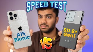 iPhone 13 Pro Max vs iQOO 9T {A15 Bionic vs SD 8+Gen1} Speed Test - Paisa Barbaad?😭