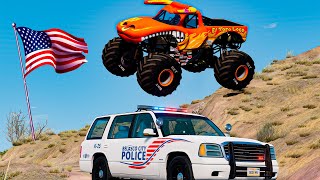 BIG Monster Truck VS Policemen - Insane Racing - BeamNG.drive #2