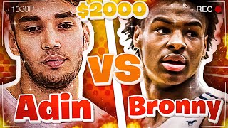 Bronny James Challenges Adin to a $2000 Wager... CRAZY NBA 2K20 WAGER!!