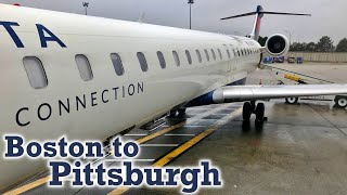 Full Flight: Delta Connection CRJ-900 Boston to Pittsburgh (BOS-PIT)