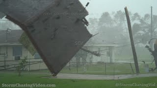 Hurricane Ida Hits Lockport, LA And Sends Roof Flying - 8/29/2021