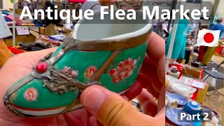 Antique Flea Market In Tokyo Japan, Shopping For Kimono, Japanese Lacquerware, 2/3 No.147