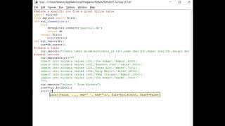 Delete a specific row from a given SQLite table in Python