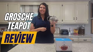 GROSCHE Joliette Glass Teapot Review 🍵  Clear Teapot with Stainless Steel Infuser for Loose Leaf Tea