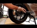 How to remove Honda NC700X rear wheel.