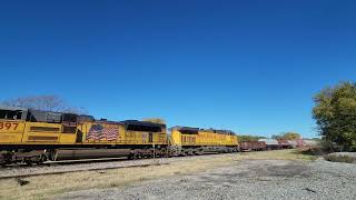 Southbound UP 8897/UP 7245, Mixed Freight Train, \