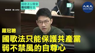 （字幕）香港眾志羅冠聰在「國歌法」公聽會上的表示國歌法不是保護任何人的自由，而是不段殘害自己國民的政權，保護共產黨弱不禁風的自尊心| #香港大紀元新唐人聯合新聞頻道