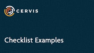 Checklist Examples - CERVIS Volunteer Management Software